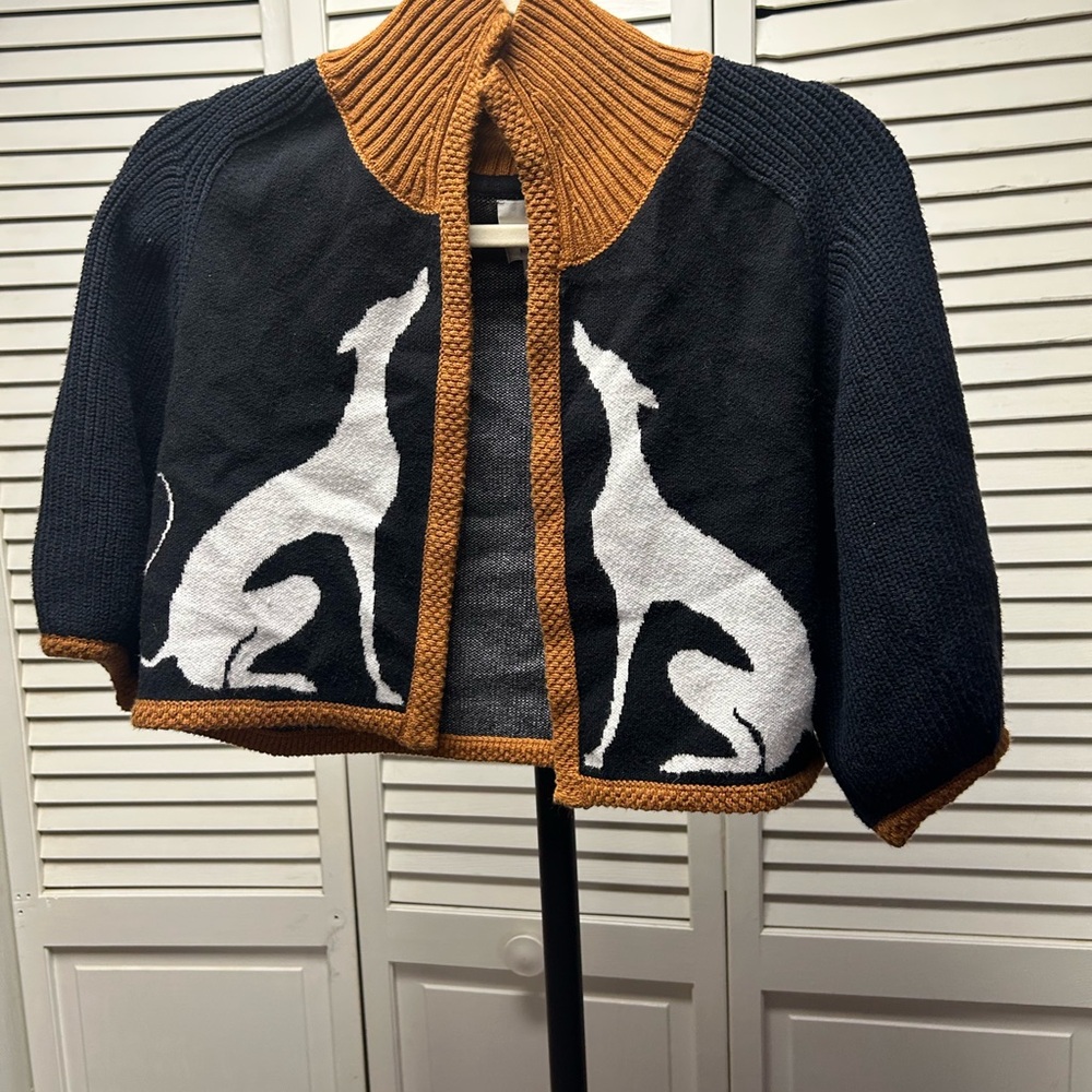 Nwot Maeve cape cardigan Cardigan with Dog Design - Picture 3 of 13